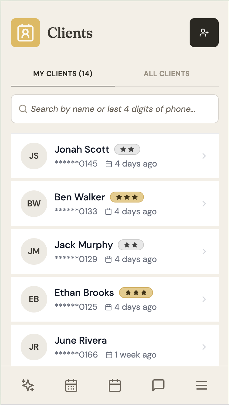 View the entire client list
