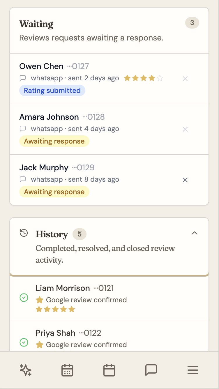 Critical feedback path asking the client what went wrong