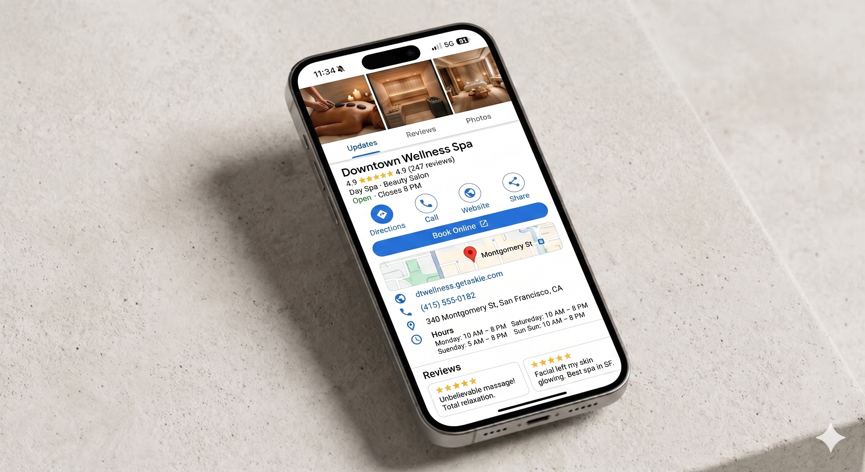 Book via Google Business profile