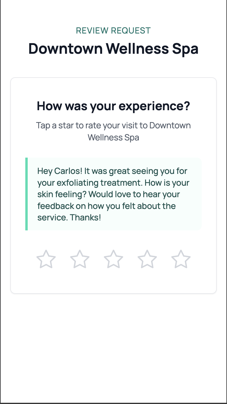 Clean and simple review collection process
